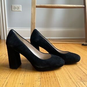 Cole Haan Grand O.S. Alanna 3.5” Block Heels Black Suede Pump